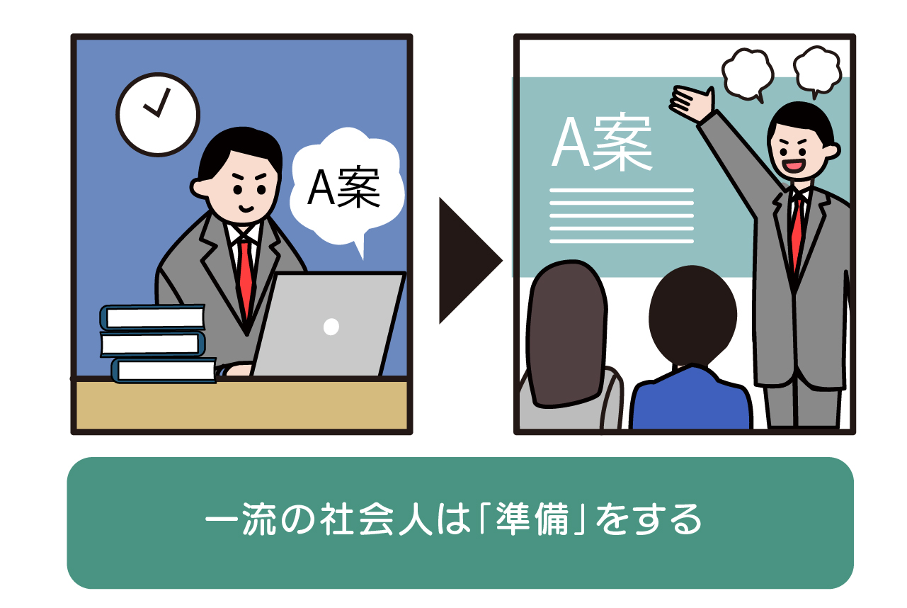 「一流の社会人は準備をする」のイラスト